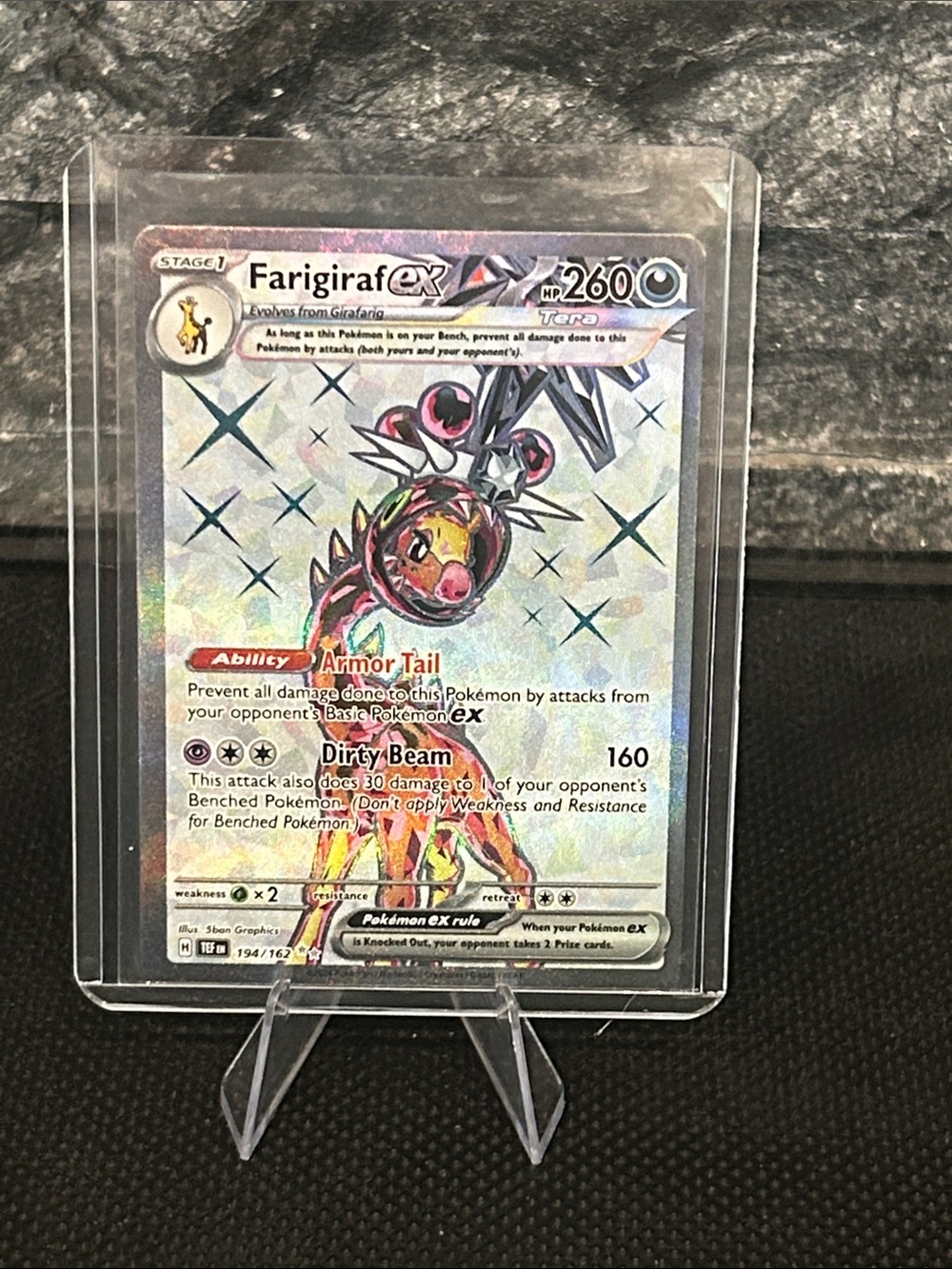Pokemon Farigiraf 194/162 Ex Full Art Holo from Temporal Forces set M/NM